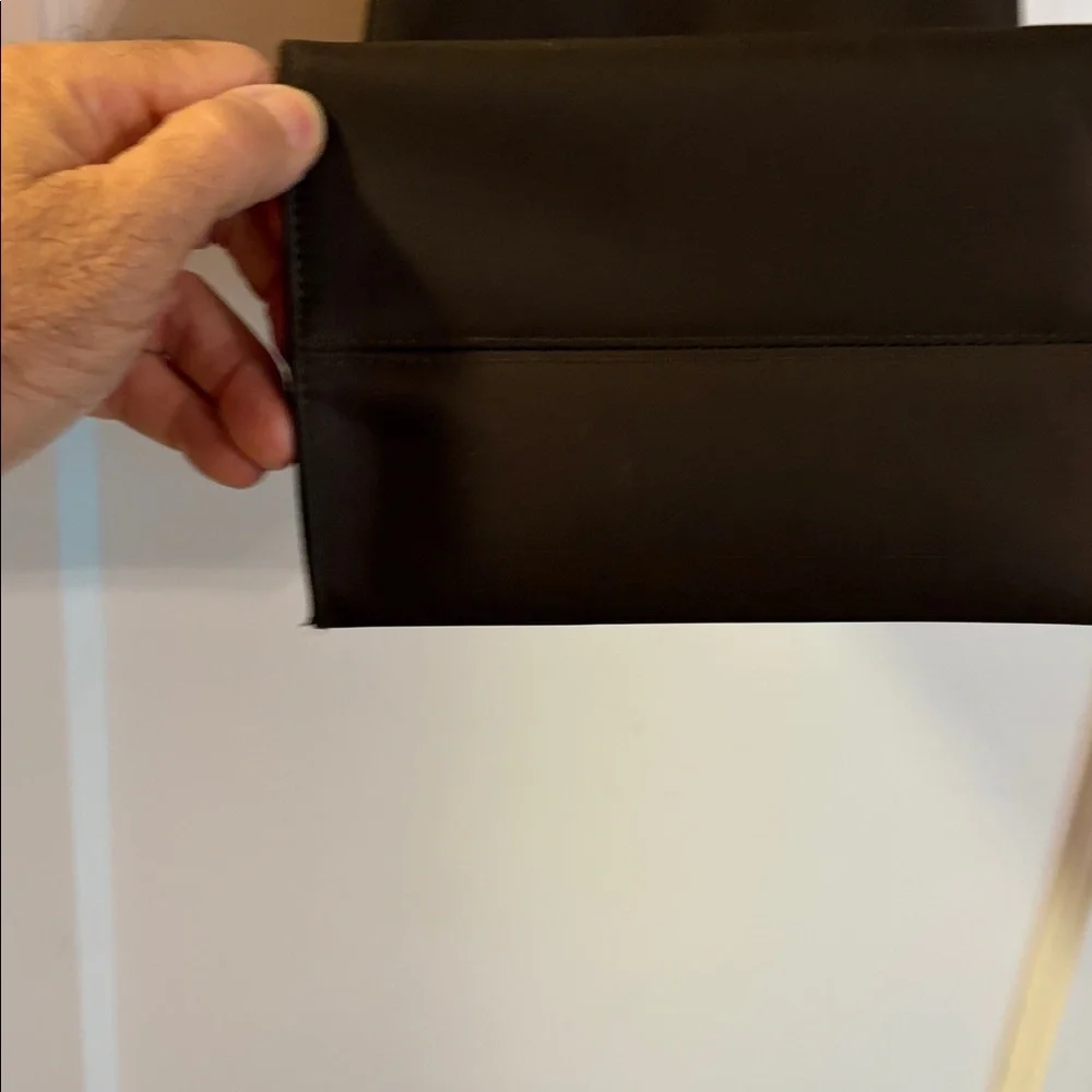 Saks Fifth Avenue Dark Brown Carryall Satin Tote - Picture 8 of 11